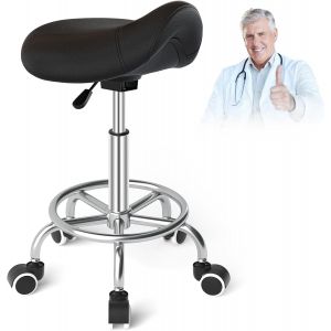 Ulteronixshop-Tabouret Selle de Cheval pour Anti-mal de Dos, Tabouret Ergonomique &agrave; Roulettes,Tabouret Esthetique R&eacute;glable en Hauteur de 46 &agrave; 59cm, Tabouret Roulettes avec Coussins Rembourr&eacute;s pour De - Neuf