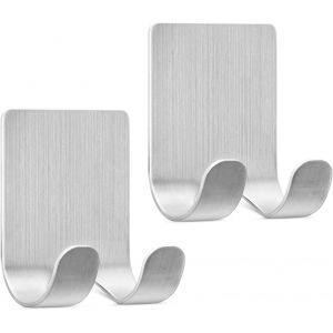 Eryi-Crochet Auto-Adhésif Acier Inoxydable, Support De Rasoir Crochets Multifonctionnels De Mur, Porte-Rasoir De Salle De Bain, Pour Manteau, Serviette, Clé, Maison, Cuisine, 2 Pièces - Neuf