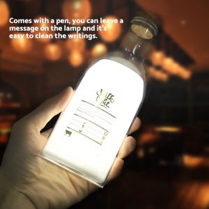 HJLIAN Lampe de nuit LED rechargeable par USB en forme de bouteille de lait avec message lumineux et stylo - Neuf