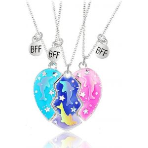 Collier D'amiti&eacute; Pour 3, 3 Pi&egrave;ces Collier Bff Femmes Collier Amiti&eacute; Pour 3 Collier Amiti&eacute; Bff Collier D'amiti&eacute; Pour 3 Filles Cadeaux De Bijoux Pour Filles - Neuf