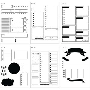 Chenquansarl-Speedy Spreads Lot De 7 Pochoirs De Planification Journali&egrave;re Pour Carnet De Notes A5 &Agrave; Grille De Points, Gain De Temps Sur Les M S En Page, Mod&egrave;les De Planification Diy Pour La Producti - Neuf