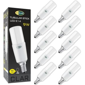 Ampoule Led Tube E14 9w. &Eacute;quivalent &Agrave; Ampoule Fluocompacte, Blanc Froid 6000&ordm;k (Pack 10) - Neuf
