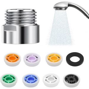 JGD-Douchette &Eacute;conomiseur d'eau 9 Pi&egrave;ces Limiteur de Pression d'eau 4-12L/Min 6 x D&eacute;bits Adaptateur de Douche 24 x 22 x 20mm Factures moins &eacute;lev&eacute;es Profitez d'une Douche Relaxante - Neuf