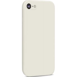 1 Pack Silicone Coque Compatible Pour Iphone Se 2020 / Iphone 8 / Iphone 7 / Iphone Se 2022, Silicone Coque Avec Doublure En Microfibre Douce Protection Compl&egrave;te 4,7"", Blanc - Neuf