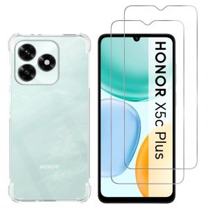 Coque antichoc pour Honor X5c Plus et 2 Verres Tremp&eacute; Film Protection Ecran Phonillico&reg; - Neuf