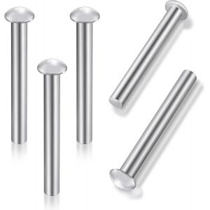 5 Pièces 50 x 6 mm Rivets Pleins Aluminium Tête Plate Solide pour Réparation Outil Jardin Ménage - Neuf