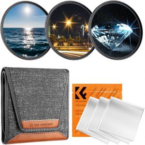 &Oslash;82mm Filtre &Eacute;toile 4+6+8 Points Filtre Star Effets Sp&eacute;ciaux et 3 Chiffon et Sac pour Objectif Appareil Photo - Neuf