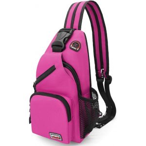 TIANYI-Sac de Poitrine Femme Léger Petit Sacs à Dos avec Trou pour écouteurs Sac à Bandoulière en Toile Oxford Multifonction Multi-Poches Sling Bag pour Excursion Camping Voyage Cyclisme (Violet) - Neuf