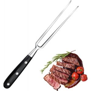 Fourchette A Viande En Acier Inoxydable De 30 Cm Avec Poignée En Bois,Pour Steak,Rôti,Poulet Rôti & Légumes - Fourchette Pour Grill Non Tachetée Avec Longues Dents Pour Retourner Et Fixer - Neuf