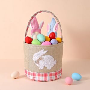 MEVRONISSHOP-Paniers cadeaux essentiels de P&acirc;ques vides pour filles, enfants, tout-petits, b&eacute;b&eacute;s, ?ufs de P&acirc;ques, paniers de rangement pour jouets en forme de lapin, seau de P&acirc;ques rose pour les pelu - Neuf
