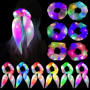 Kal-Chouchous À Cheveux Lumineux À Led : 12 Pièces De Cheveux Led Pour Cheveux Avec 3 Modes De Lumière Qui Brillent Dans Le Noir Chouchous Pour Cheveux, Accessoires De Cheveux Pour Les Fêtes, Les - Neuf