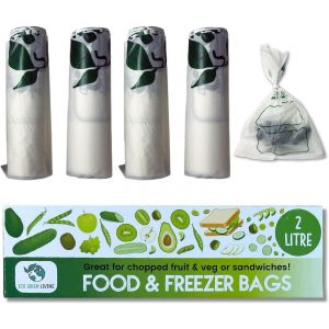 Eco Green Living Sacs Alimentaires Et De Congélation Sans Plastique De 2 Litres, Grands De Congélation Pour Les Aliments Et Le Stockage Conçus Pour Se Décomposer Naturellement 35 Sacs Paquet De 4 - Neuf