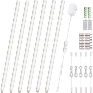 Ulteronixshop-clairage LED sous les armoires, 6 pi&egrave;ces, 30 cm, rampes lumineuses connectables sans soudure pour armoire, cuisine, &eacute;tag&egrave;re, &eacute;tabli, &eacute;clairage d'armoire, 1200 lumens, blanc 6000 K - Neuf