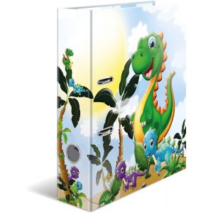Eryi-Motif Classeur À Levier A4 École Maternelle Dinos, Dos De 7 Cm, En Carton Robuste, Imprimé Entièrement À L'extérieur Et À L'intérieur - Neuf