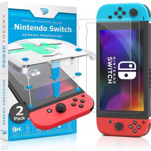 Hljhj-Verre Trempé Compatible Avec Nintendo Switch - Protection Ecran [2 Pièces] Anti-Rayure, Film Sans Bulles D'air, Vitre Ultra Résistant Dureté 9h Avec Kit D¿Installation D¿Appli Facile - Neuf