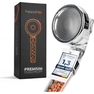 JGD-Pommeau de douche de qualit&eacute; sup&eacute;rieure avec pierres min&eacute;rales de la marque Happydrop - La douchette &agrave; &eacute;conomie d'eau augmente la pression avec 3 types de jet. - Neuf