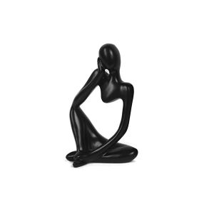 Statuette de penseur abstrait, sculpture en r&eacute;sine, figurine de collection, d&eacute;coration int&eacute;rieure, &eacute;l&eacute;ment d&eacute;coratif noir - Neuf