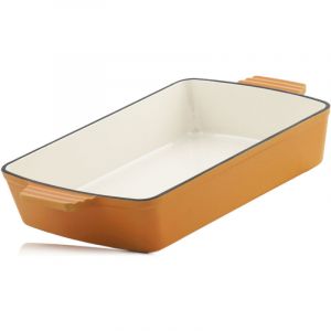 Plat &Agrave; Four En Fonte Rectangulaire 3,8 Litres Sunny Orange Conformit&eacute; &Agrave; L'induction, 2 Poign&eacute;es Inclues - Mahlzeit - Neuf