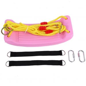 Balancoire d'interieur et d'exterieur en plastique pour enfants, ensemble de balancoires avec corde en nylon (rose standard) - Neuf