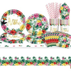 Eryi-Vaisselle De Fête Sirène Irisée Pour Anniversaire D'enfant, Assiettes En Carton Avec Ballons, Assiettes En Carton, Gobelets En Papier, Serviettes, Paille, Décoration De Table Pour Fête De Mariag - Neuf