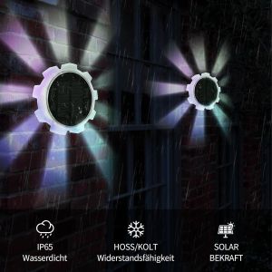 Asfasfq-Lot De 2 Lampes Solaires D'extérieur Avec Interrupteur À Induction, 4 Modes, Étanchéité Ip65, Pour Marches, Véranda, Jardin, Patio, Chemin, Cour - Neuf