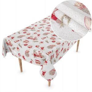 Sjzg-Nappe En Toile Cir&eacute;e Lavable - D&eacute;coration De No&euml;l - 200 X 140 Cm - Neuf