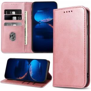 KAL-Coque Pour Galaxy S9 Plus, Etui En Pu Cuir Pochette De Portefeuille, Antichoc Protection Housse Avec Fonction Support Pour Galaxy S9 Plus, Or Rose - Neuf