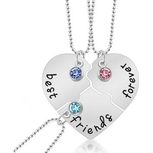 Visagevitalit Collier D'amiti&eacute; Pour 3,Collier Bff,Amiti&eacute; Pendentif Collier Ensemble,Meilleur Ami Cadeau D'anniversaire - Neuf