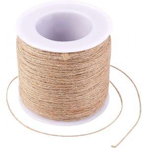 Mevronisshop-100 M / 328ft Corde De Chanvre Corde De Chanvre Ficelle Mat&eacute;riel De Perlage 1 Pli Pour La Fabrication De Bijoux Diy Crafings Tenture Murale Projet D'art D&eacute;coration De F&ecirc;te &Agrave; La Maison - - Neuf
