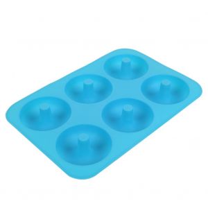 Hjlian Moule A Beignets En Silicone A 6 Cavites, Moule A Beignets Et Chocolat, Compatible Micro-Ondes Et Congelateur (Bleu) - Neuf