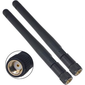 Antenne WiFi 3DBi Dual Band 2.4GHz/5.8GHz Omnidirectionnelle RP-SMA Mâle pour PC/Carte WiFi/Routeur/Booster/IP Caméra-Bande B/G/N-2PCS - Neuf