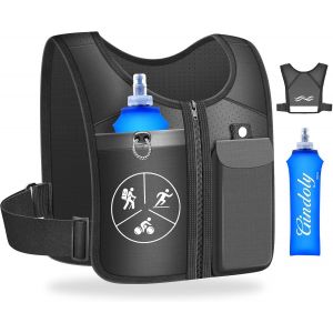 Gilet Hydratation Running Homme Femme, Sac Hydratation Running Gourde Souple 500 Ml,Sac À Dos Réglable Pour Course Trail Marathon Cyclisme Randonnée Camping - Neuf