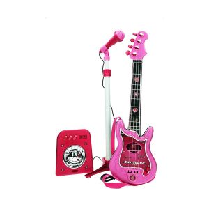 Guitare b&eacute;b&eacute; rose Reig avec microphone &ndash; Jouet musical &eacute;ducatif pour filles d&egrave;s 3 ans - Neuf