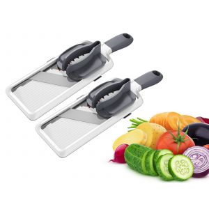 Mandoline Multi-Manuelle Avec &Eacute;paisseur R&eacute;glable Et Poign&eacute;e Ergonomique - Neuf