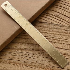 Règle Droite En Laiton Pour L'école Et Le Bureau,Outils De Dessin De Peinture En Métal,Règle De Mesure En Or Rose,Marque-Page,15cm - Type Gold - Neuf