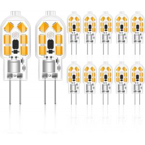 12 Pack Ampoules Led G4 À Deux Broches,2w,12v Ac/Dc,Blanc Chaud 3000k,2w Remplace Une Lampe Halogène De 20w,200lm,Sans Gradation,Convient À Une Variété De Lampes À Culot G4 - Neuf