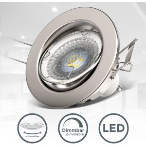 Lot De 6 Spots Led Encastrables Orientables Dimmables,Ampoules 6x5,5w Incluses,Gu10,Luminaire Plafond,Spots Plafond,Luminaires Ronds Encastrables,Blanc Chaud - Neuf