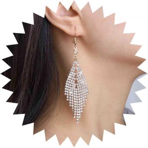Chenquansarl-Boucles D'oreilles Strass Longues Et Vintage Boucles D'oreilles Gouttes De Cristal Boucles D'oreilles Chandelier Boucles D'oreilles Pendantes Boucles D'oreilles Crochet Tennis Boucles - Neuf