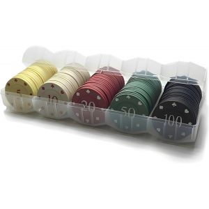 100 Pièces Jetons De Poker Colorés Avec Boîte De Rangement,Jeu De Jetons De Poker À Valeur Nominale Pour Jeux De Cartes,Jeux De Poker,Jeux De Société - Neuf