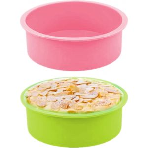 Kalanka-Lot De 2 Moule &Agrave; G&acirc;teau En Silicone, 8 Pouces Moule Silicone Patisserie Rond, Moules En Silicone Pour La Cuisson, Non Adh&eacute;sif, Moule De G&acirc;teaux Pour Les G&acirc;teaux Stratifi&eacute;s, G&acirc;teaux Aux Fromag-Kalanka - Neuf