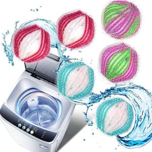 Agent dépilatoire pour la lessive,6 boules de lessive réutilisables et boules d'épilation (couleur aléatoire) - Neuf
