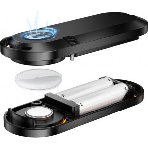 10 Ans Bo&icirc;tier &agrave; piles pour Airtag - Utilisez deux piles AA &agrave; la place, capacit&eacute; 14 fois sup&eacute;rieure &agrave; celle des piles CR2032, 4 en 1 pour suspendre, magn&eacute;tiser, coller et ranger, &eacute;tanch&eacute;it&eacute; - Neuf