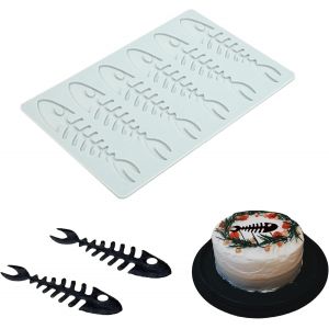 Ayuhr-6 Trous Moule À Fondant En Silicone Arête De Poisson Tapis De Dentelle De Fondant En Silicone Tapis Chocolat Moule Réutilisable Dentelle Pour Gâteau, Chocolat, Cuisine Moléculaire (A) - Neuf