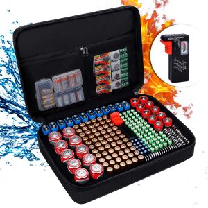 ASON-Boîte De Rangement Pour Piles-Résistant Au Feu-Avec Testeur-Peut Contenir 216 Piles De Différentes Tailles-Pour Aaa,9 V,C Et D-Testeur (Sans Piles) - Neuf