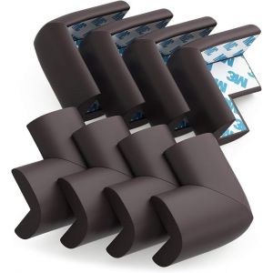 Protections D'angle Et De Bord Souples Pour Bébé - Protection D'angle De Table Pré-Collée, Protection De Meubles Pour Enfants, Coussins Pour Coins Pointus, Lot De 8, Marron - Neuf