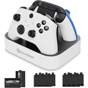 Station de Chargeur de Manette pour Xbox One/Xbox Series X|S,Double Station de Chargement Rapide pour Xbox One X|S avec 2 Batteries au Lithium Rechargeables de 1 100 mAh,indicateur LED - Neuf