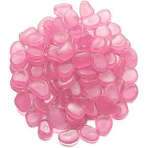 Nouvelhorizonstore-200pcs Pierre Lumineuse Galet Lumineux Cailloux Brillants Dans Le Noir Pav&eacute;s Pour Maison Jardin Passerelle Aquarium Patio Pelouse D&eacute;coratives Rose - Neuf