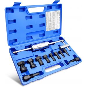 MEVRONISSHOP-Lot de 12 Extracteur de Roulement Int&eacute;rieur avec Marteau &agrave; Inertie et Pinces de Serrage Reglables (8-32 mm), pour Voiture, Moto et Velo - Neuf