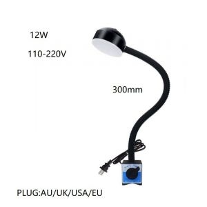 Lampe De Travail D'atelier Led 12w 110-220v Flexible L40cm Col De Cygne Base Magnétique Lampe De Travail Led Pour Établi Tour Perceuse Presse - Type 12w 110-220v-30cm-12w #A - Neuf