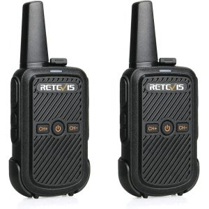 RT15 Talkie-Walkie, Rechargeables Talkies Walkies Portable Professionnelle, Son Clair, VOX, Mini Radio Bidirectionnelle Longue Portée pour Cadeaux de Famille, Camping (Noir, 1 Paire) - Neuf